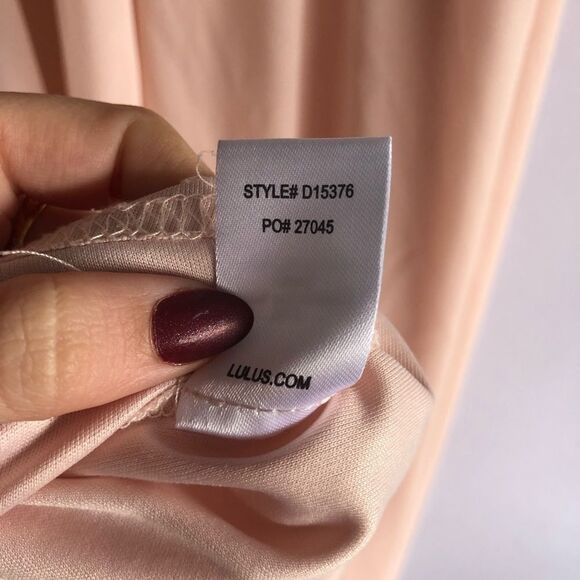 Women's Lulu's Light Pink Long Formal Dress - Picture 13 of 14